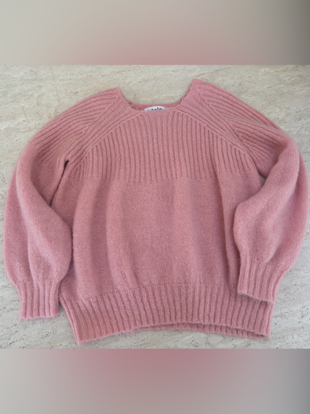 Molo Dusty Pink Ribbed Crewneck Sweater (Kids)